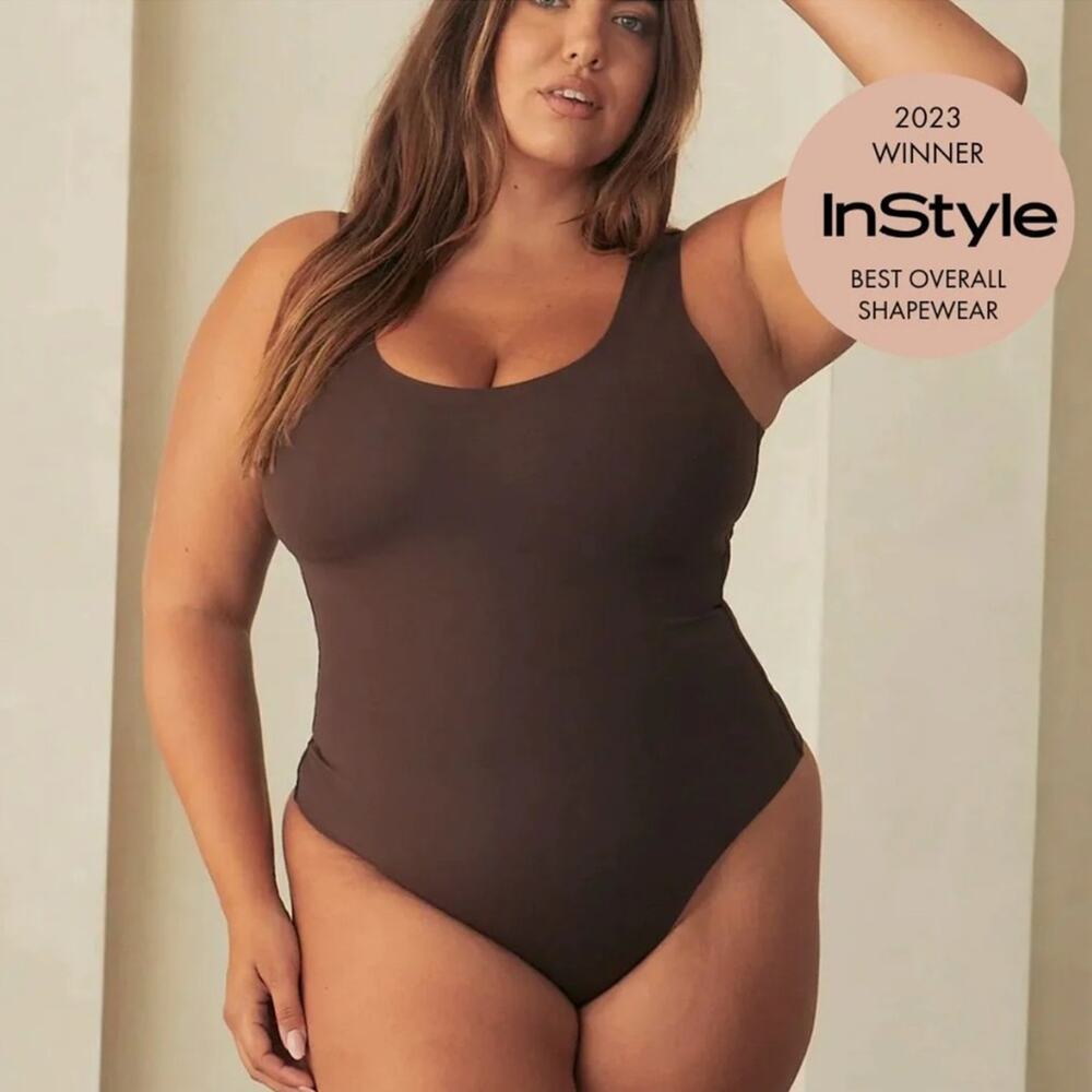 PINSY Scoop Tank Hourglass Shapewear Thong Bodysuit new! 1X